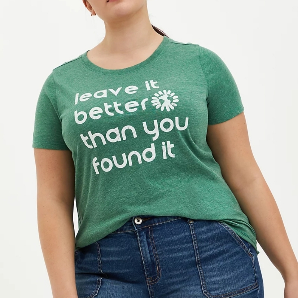 Torrid Slim Fit Size 3 Signature Jersey tee: Leave It Better Than You Found It